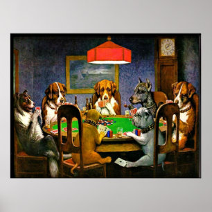Dogs Playing Poker Poster