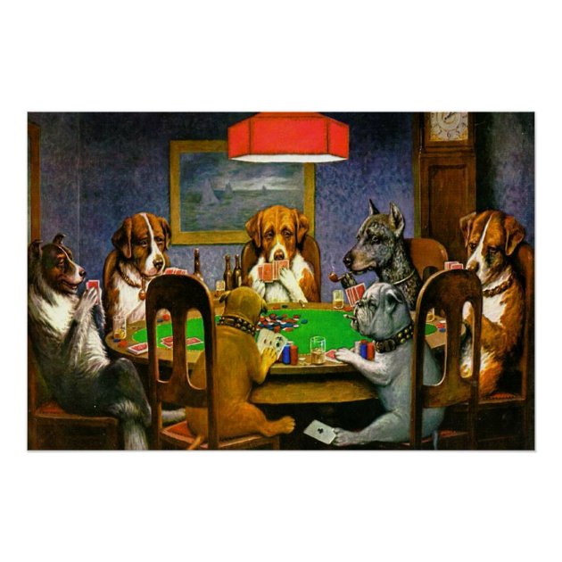 Dogs Playing Poker Poster Zazzle   Dogs Playing Poker Poster R233abaf36c3542be9c6ebca422f586cd Ilb2i 630 