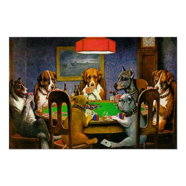 Dogs Playing Poker Poster (Front)