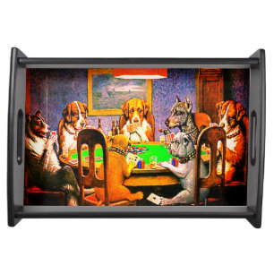 Dogs Playing Poker Serving Tray
