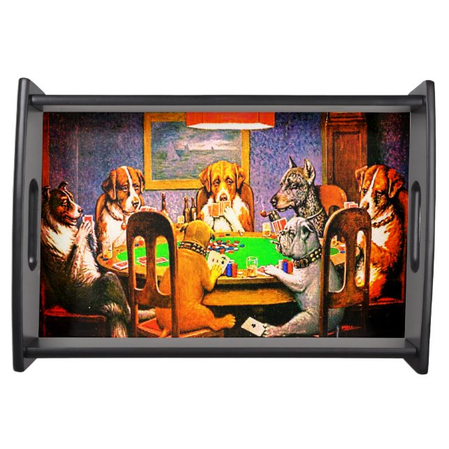 Dogs Playing Poker Serving Tray (Front)