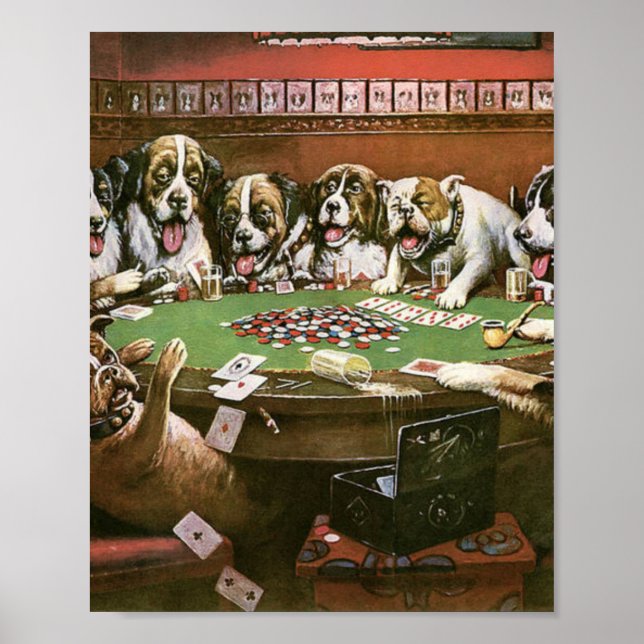 Dogs Playing Poker Sympathy - Cassius Coolidge Poster (Front)