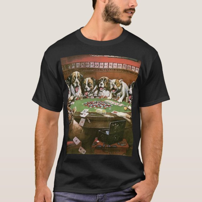 Dogs Playing Poker Sympathy - Cassius Coolidge T-Shirt (Front)