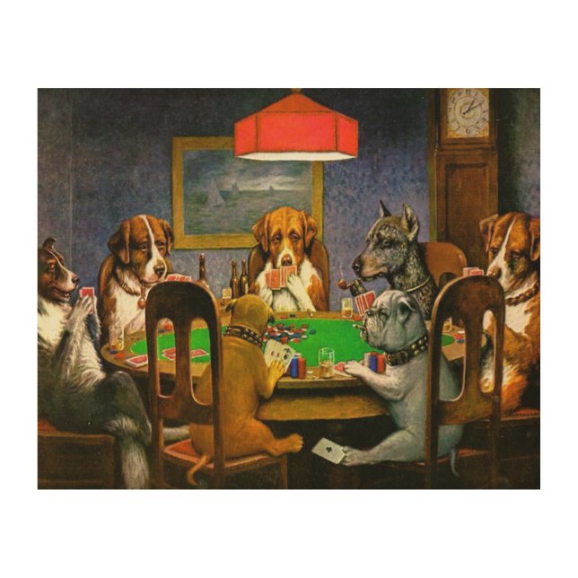 Dogs Playing Poker Wood Wall Decor (Front)