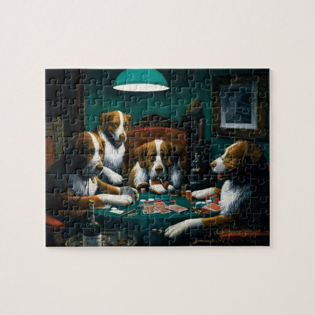Dogs' Poker Game Jigsaw Puzzle (Horizontal)