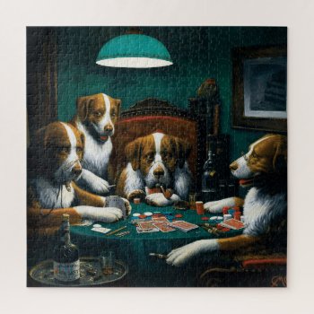 Dogs' Poker Game Jigsaw Puzzle by colorfulworld at Zazzle