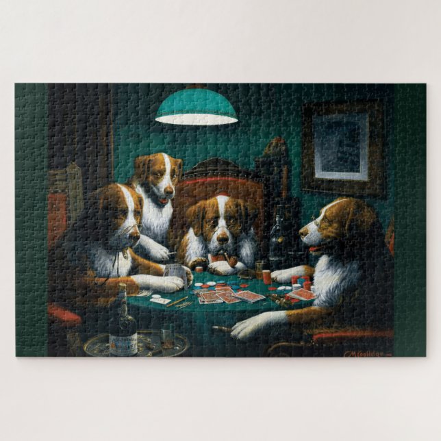 Dogs' Poker Game Jigsaw Puzzle (Horizontal)