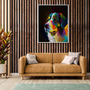 Dogs Portrait Pop Art Style Triadic colors Canvas Print