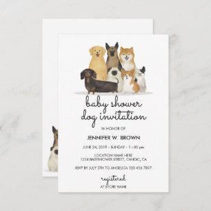 Dogs Pug French bulldog corgi Invitation