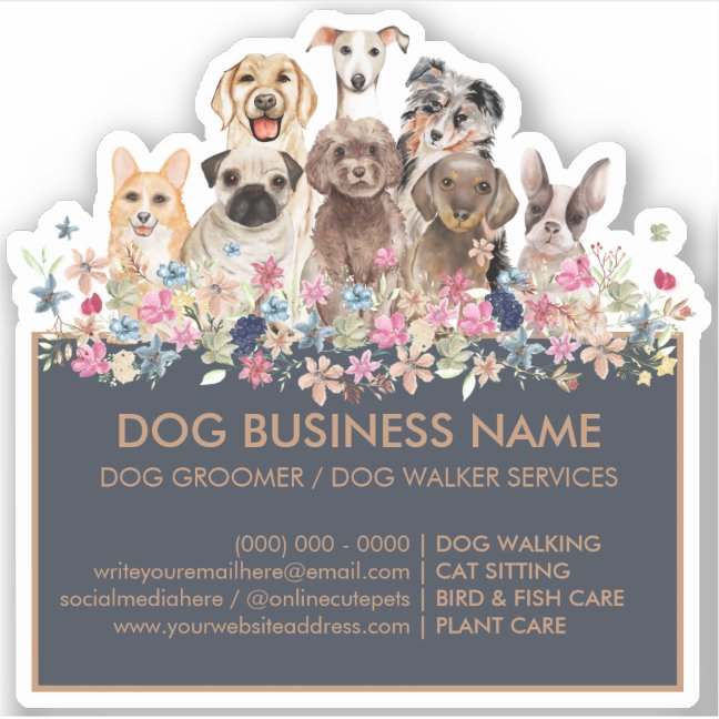 Dogs Pug Greyhound Corgi Aussie Frenchie Poodle Sticker