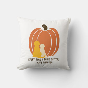 Dogs, Pumpkins, Gratitude Throw Pillow