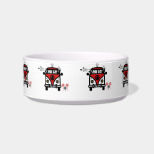 Dogs Rock Hippie Bus Pet Bowl