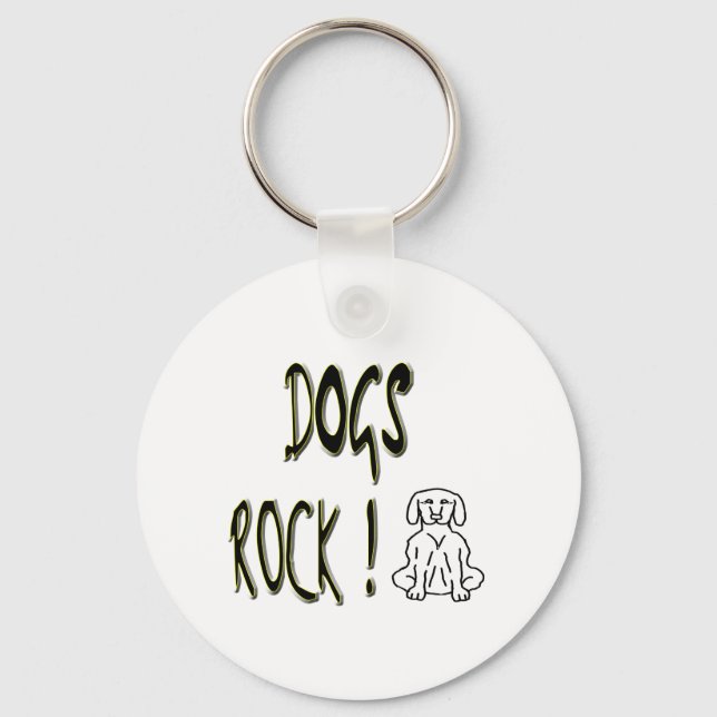 Dogs Rock! Keychain (Front)