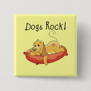 Dogs Rock Tshirts and Gifts Button