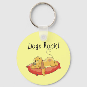 Dogs Rock Tshirts and Gifts Keychain