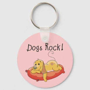 Dogs Rock Tshirts and Gifts Keychain