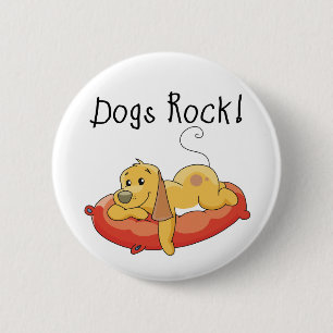Dogs Rock Tshirts and Gifts Pinback Button