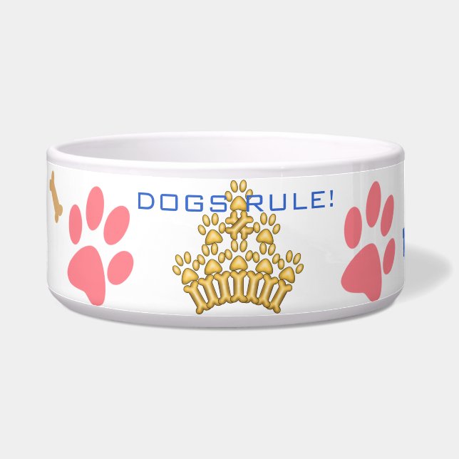 Dogs Rule! personal bowl (Left)