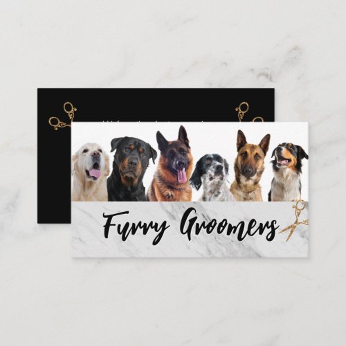 Dogs  Scissors  Groomers Business Card