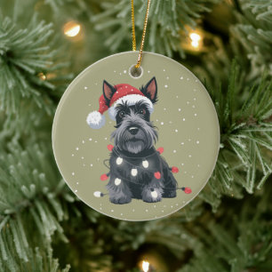 Dogs Scottie Scottish Terrier Christmas Dog Mom Ceramic Ornament