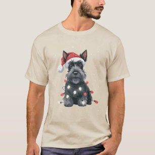 Dogs Scottie Scottish Terrier Christmas Dog Mom T-Shirt