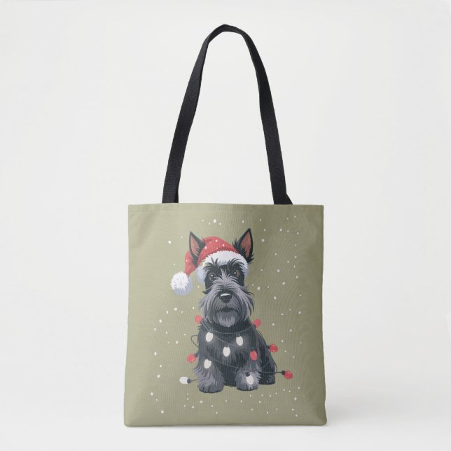 Dogs Scottie Scottish Terrier Christmas Dog Mom  Tote Bag (Front)