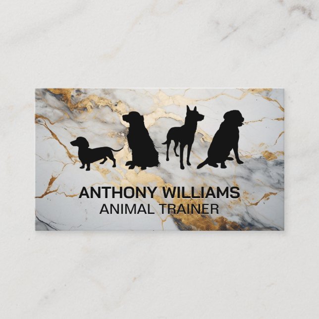 Dogs Sitting | Animal Trainer Business Card (Front)
