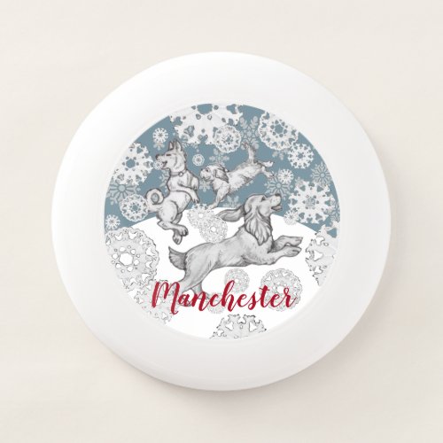 Dogs  Snowflakes Holiday Christmas Pet Gift Wham_O Frisbee