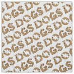 DOGS Spelled in Cute Funny Dog Letters Fabric