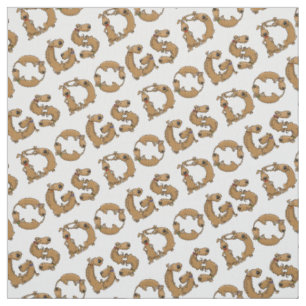 DOGS Spelled in Cute Funny Dog Letters Fabric