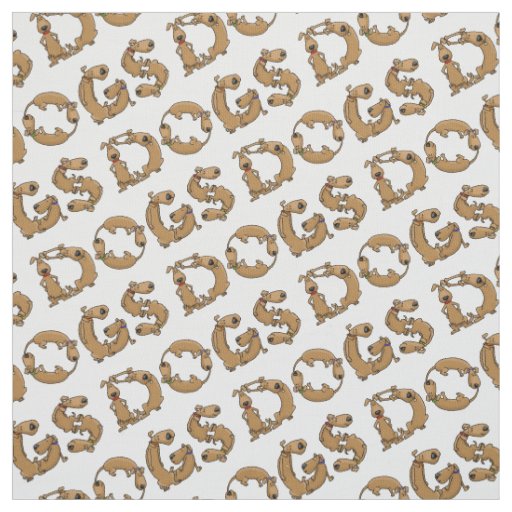 DOGS Spelled in Cute Funny Dog Letters Fabric