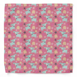Dogs, Stars, and Flowers Bandana