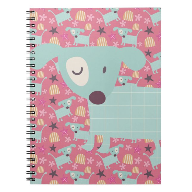 Dogs, Stars, and Flowers Notebook (Front)
