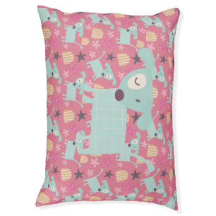 Dogs, Stars, and Flowers Pet Bed