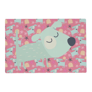 Dogs, Stars, and Flowers Placemat