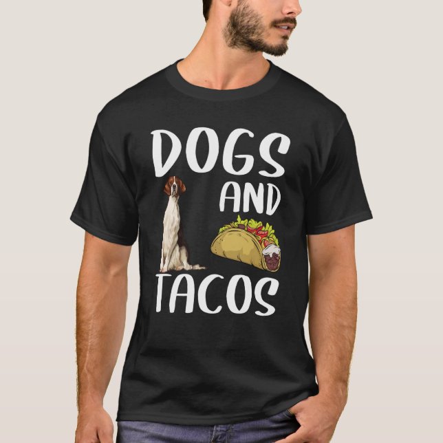Dogs & Tacos Irish Red and White Setter Mexican Fo T-Shirt (Front)