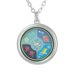 dog's things silver plated necklace