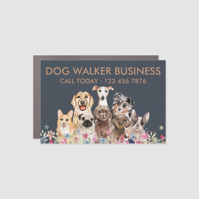 Dogs Walker Trainer Pet Coach Car Magnet (Front)