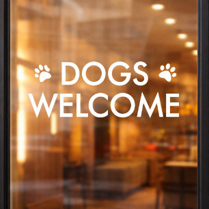 Dogs Welcome Window Decal Dog Friendly Shop Cafe