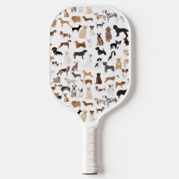 Dogs White Pickleball Paddle by FriendlyPets at Zazzle