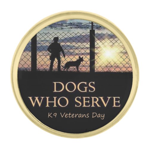 Dogs Who Serve Gold Finish Lapel Pin