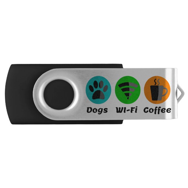Dogs Wi-Fi And Coffee Flash Drive (Front)