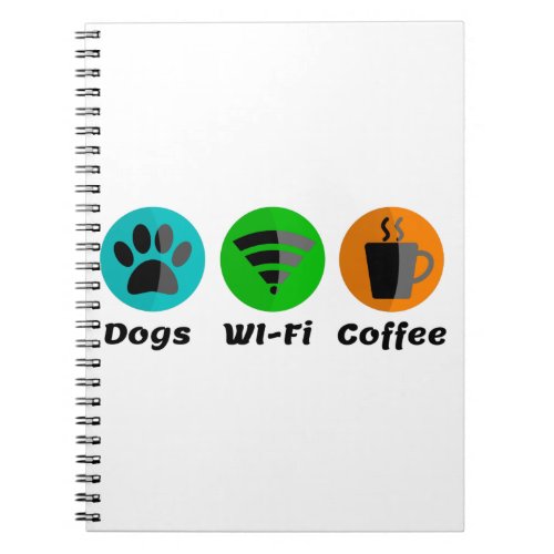 Dogs Wi_Fi And Coffee Notebook