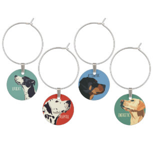 Dogs Wine Charm