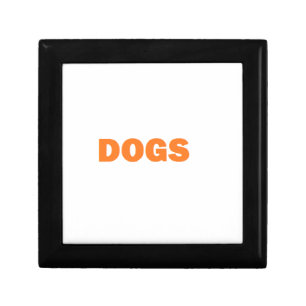 DOGS word in yellow Jewelry Box