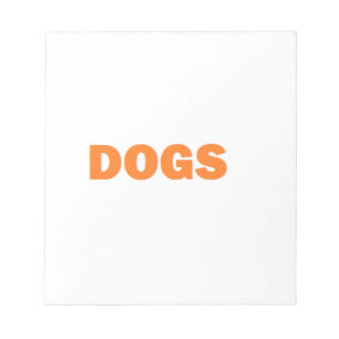 DOGS word in yellow Notepad