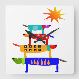 Dog's World Square Wall Clock