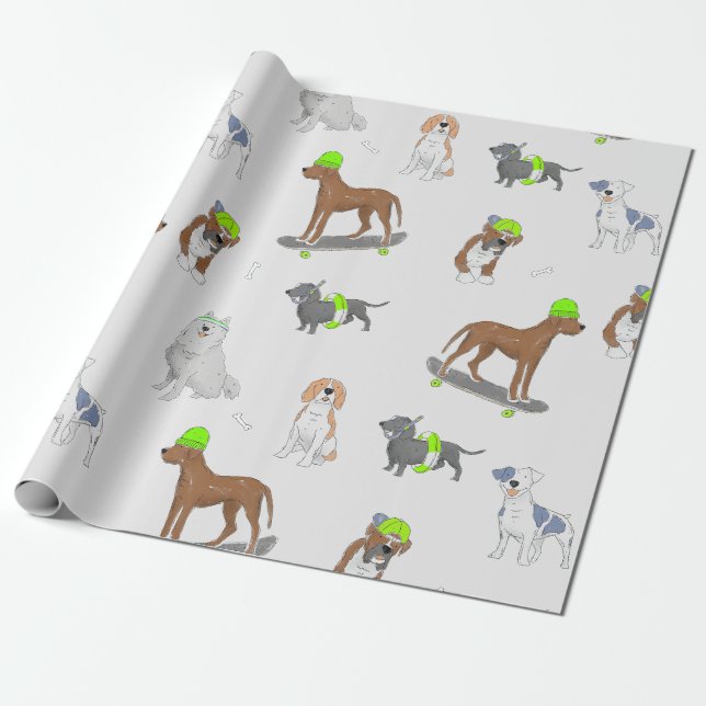 Dogs Wrapping paper (Unrolled)