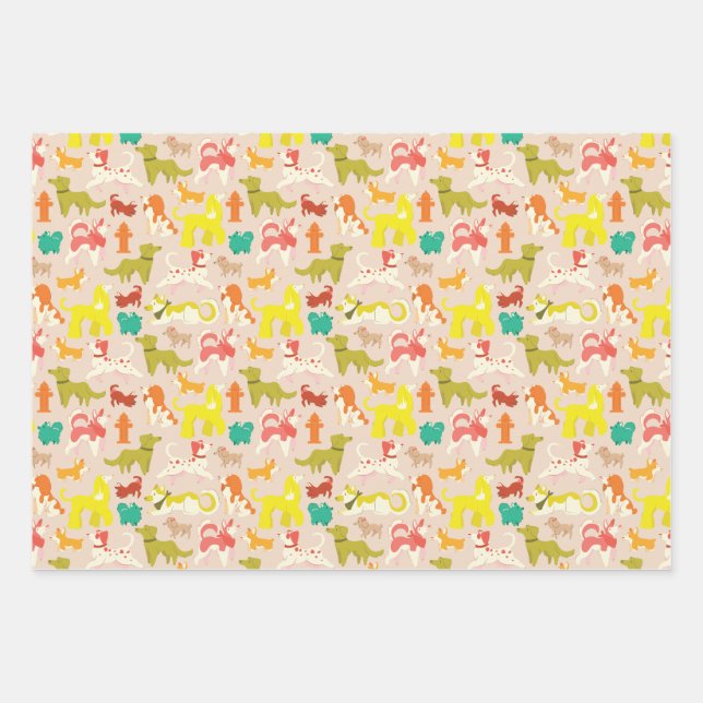 Dogs Wrapping Paper Sheets (Front)