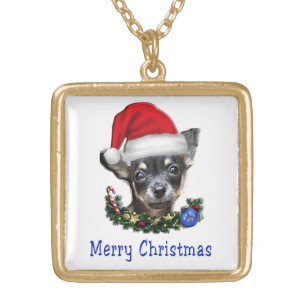 dogs Xmas Gold Plated Necklace